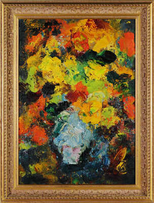 Бух Арон Эфроимович. Мерцающий букет (букет в голубой вазе) 